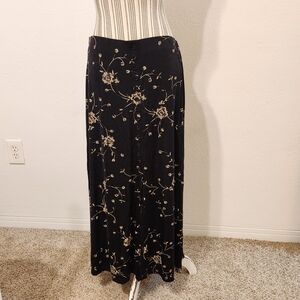 Briggs New York Black Floral Maxi Skirt Petite